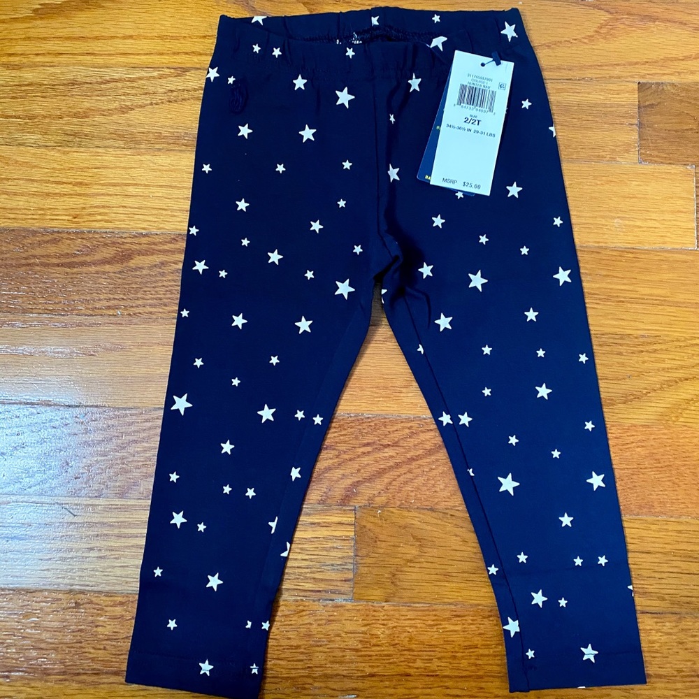 Ralph Lauren Navy Star Leggings 2T NWT